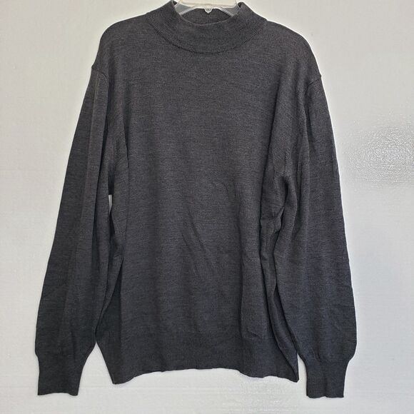 Lord & Taylor Men's XL 100% Pure New Italian Merino Wool Mock Neck Sweater - Picture 7 of 8